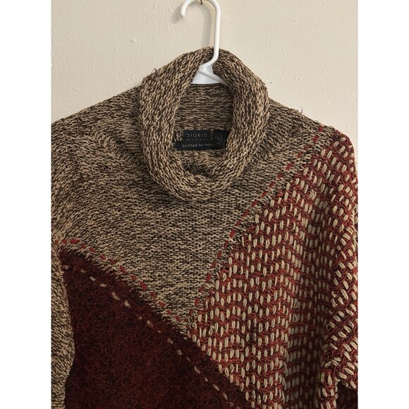 Sigrid Olsen Large Hand Knitted Silk Blend Sweater Retro 80s 90s Cottage Granny - Picture 3 of 6